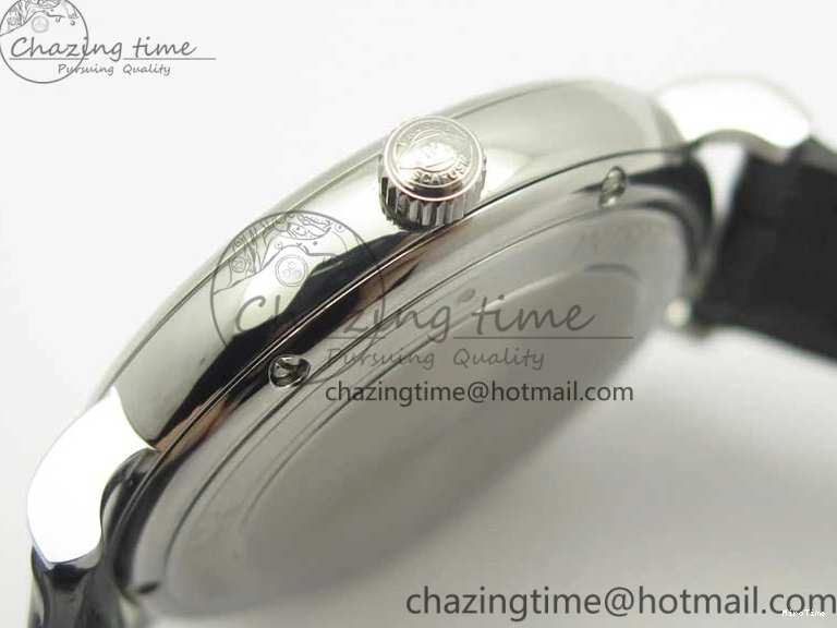 MIROTIME 0812 Portofino Automatic SS MKF 1:1 Best Edition White Dial On Black Leather Strap MIYOTA 9015 V Original 7204